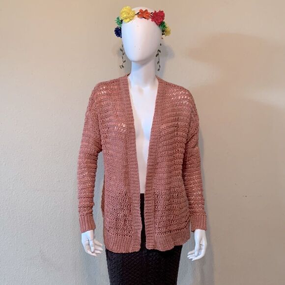 Cotton Emporium Open Stitch Cardigan Size Medium - Picture 4 of 12